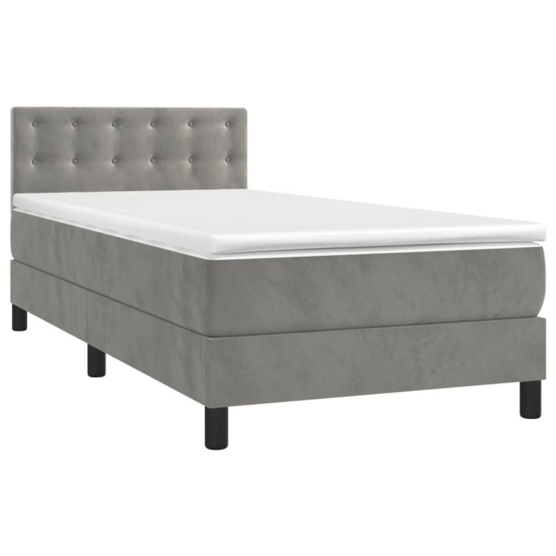 Łóżko kontynentalne WaszeMeble 90x200 cm szare WM-3134621 1 szt.