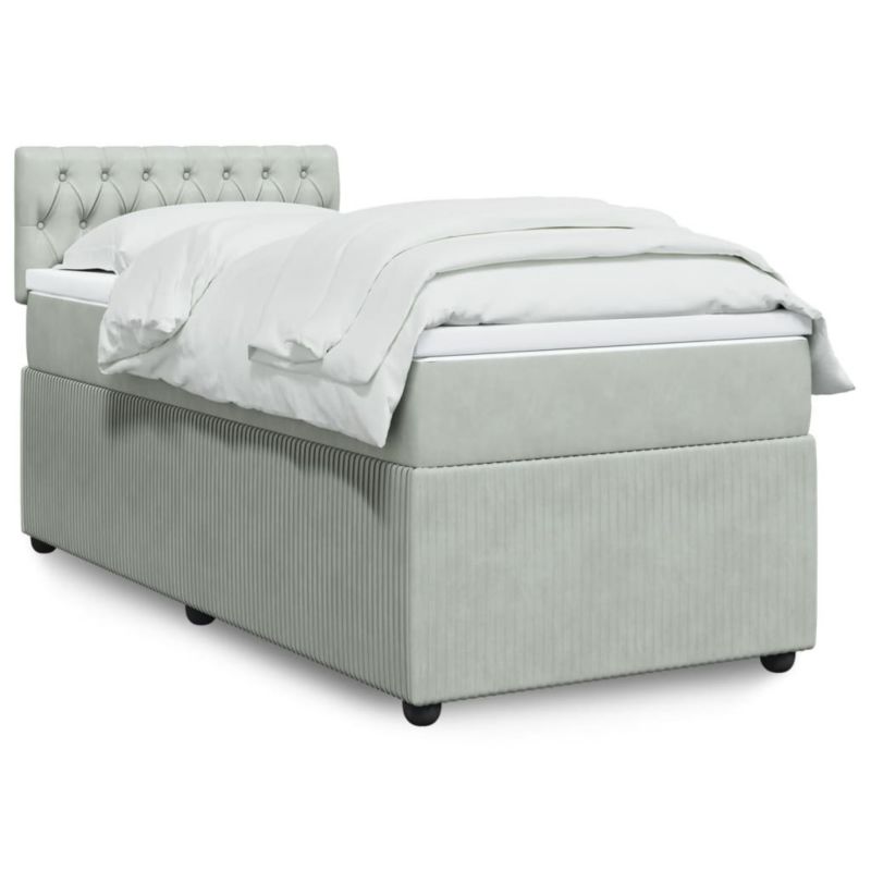 Łóżko kontynentalne WaszeMeble 100x200 cm jasnoszare WM-3287668 1 szt.
