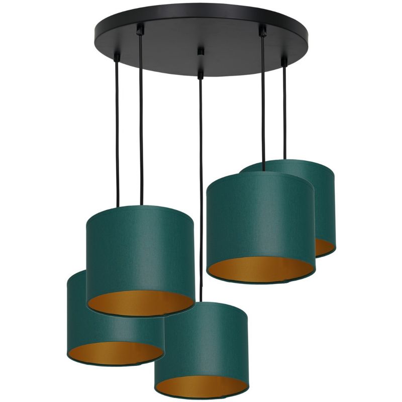 Lampa wisząca Luminex Arden zielono-czarny matowy-złota wym: 110 x 58 x 58 cm 5xE27 x 15W 1 szt.