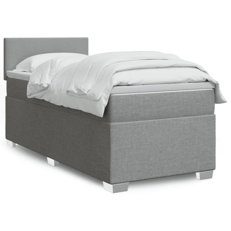 Łóżko kontynentalne WaszeMeble 90x200 cm jasnoszare WM-3285764 1 szt.