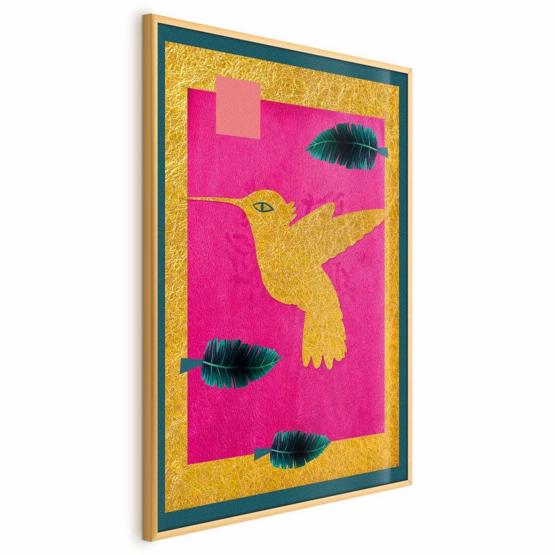 Plakat Artgeist złotą koliber 40x60 cm z ramą złotą bez marginesu 1 szt