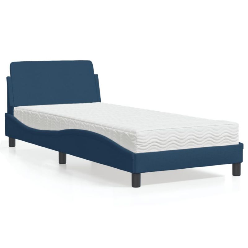 Łóżko tapicerowane WaszeMeble 90x200 cm niebieskie WM-3208330 1 szt.