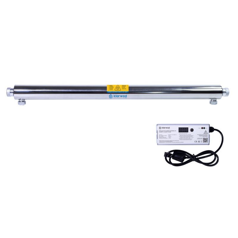 Kompletna lampa KLARWOD, UV CLARITY przepływ nominalny 2,0 m3/h, moc żarnika 40W GZ 1'' 1szt.