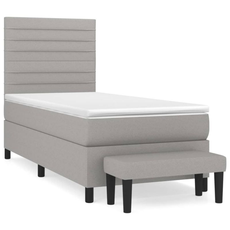 Łóżko kontynentalne WaszeMeble 90x200 cm jasnoszare WM-3136645 1 szt.