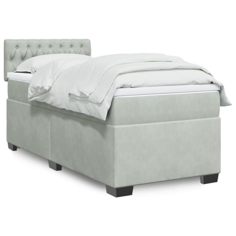 Łóżko kontynentalne WaszeMeble 90x200 cm jasnoszare WM-3288516 1 szt.