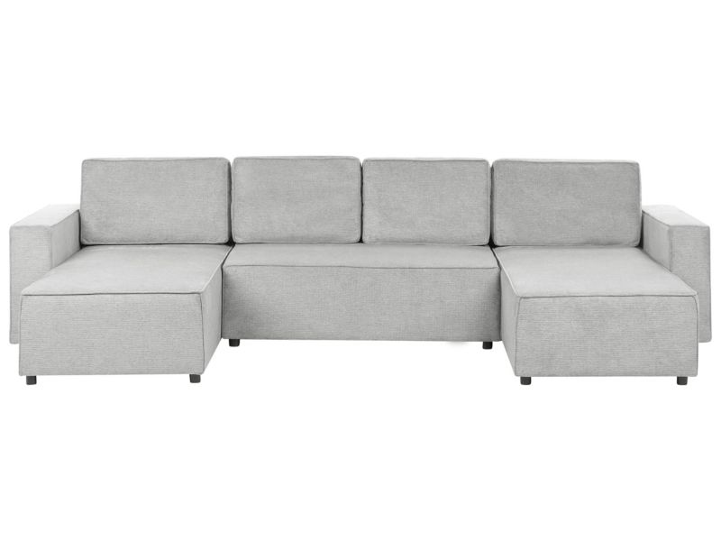 Sofa w kształcie U Vatne Jasnoszary Tkanina Symetryczny 1 szt.