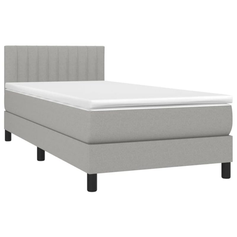 Łóżko kontynentalne WaszeMeble 100x200 cm jasnoszare WM-3133293 1 szt.