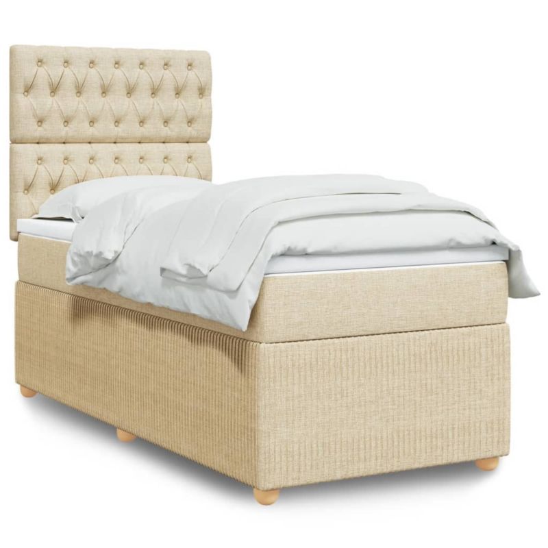 Łóżko kontynentalne WaszeMeble 90x200 cm kremowe WM-3294251 1 szt.