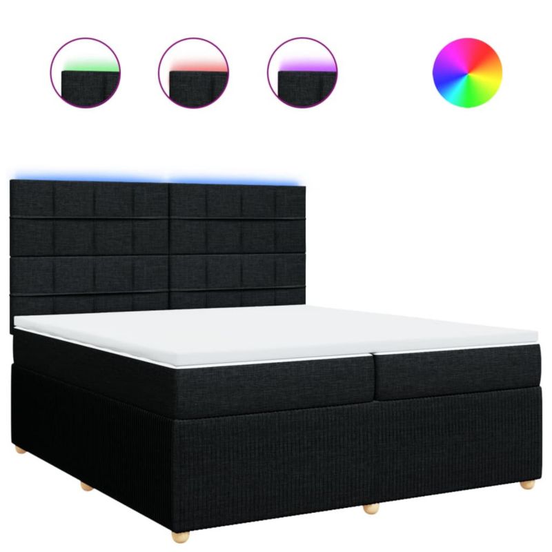 Łóżko kontynentalne WaszeMeble 200x200 cm czarne WM-3294465 1 szt.
