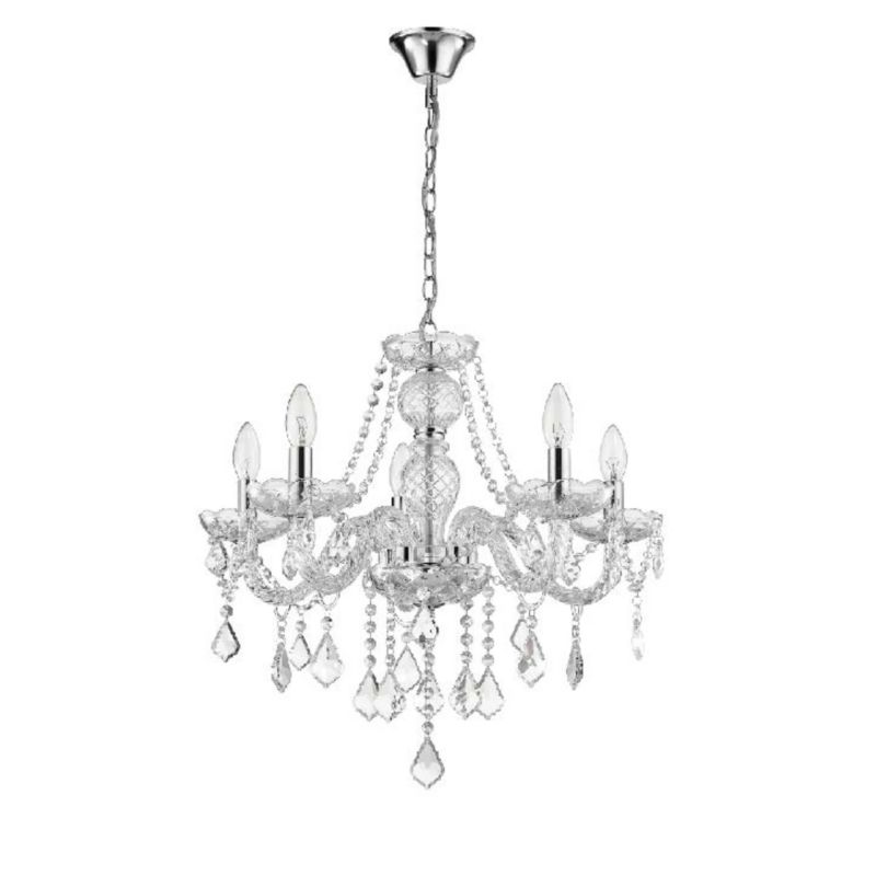 Żyrandol Light Prestige Cristallo 8121 transparentny-chromowany szerokość 56 cm 5xE14 x 60W 1 szt.