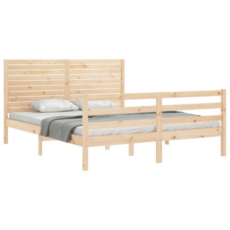 Łóżko drewniane WaszeMeble 160x200 cm brązowe WM-3195036 1 szt.