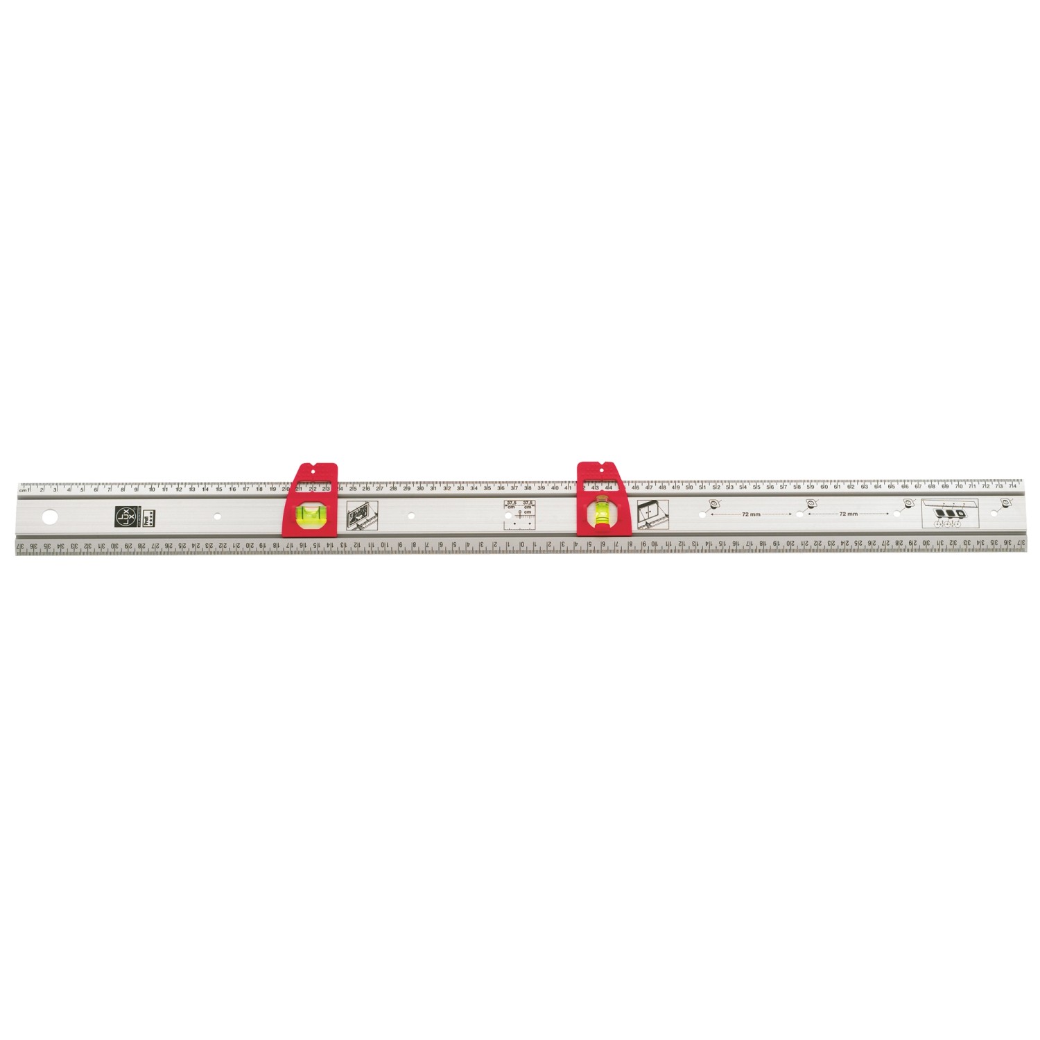 LUX Przymiar liniowy z libellami 75 cm