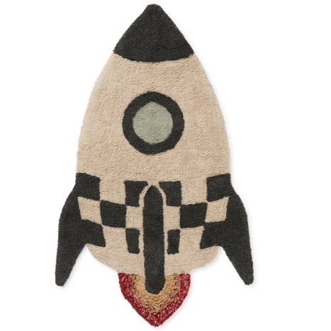 Dywan bawełniany Rakieta do prania w pralce 85x135cm, "Mom, I want to be an astronaut" Lorena Canals KC