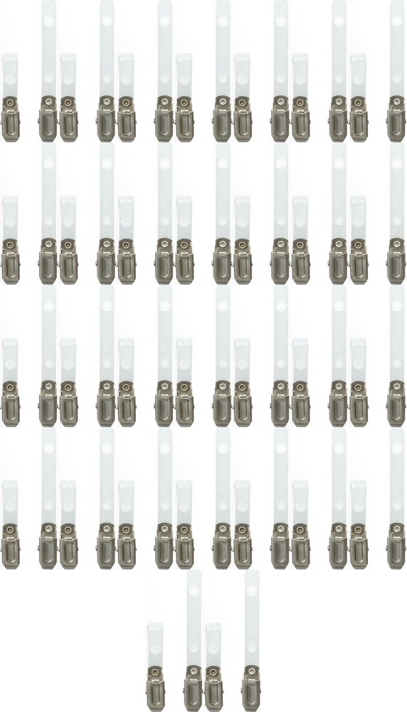 100x Klips Argo, do identyfikatora CT 211, z paskiem, przezroczysty