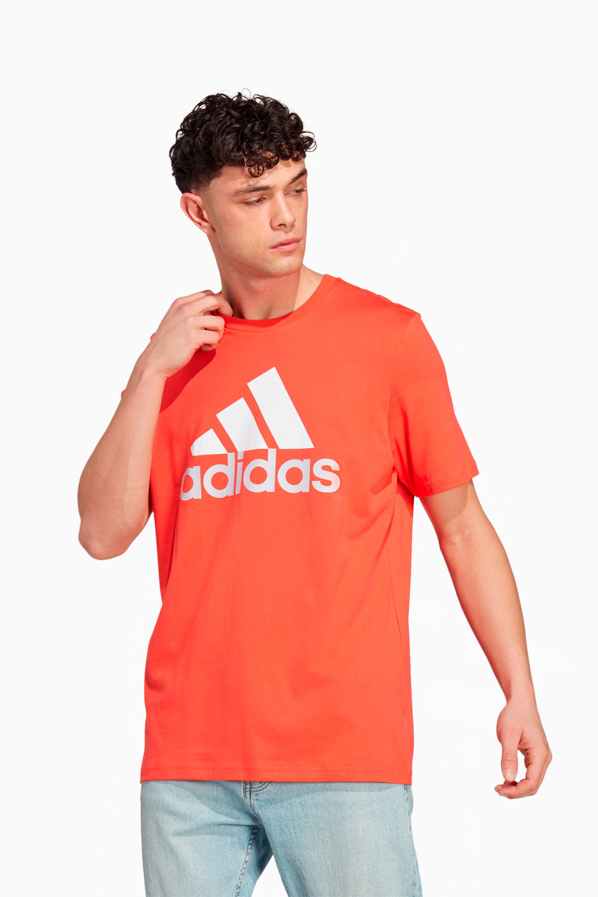 Koszulka adidas Essentials Single Big Logo - Pomarańczowy