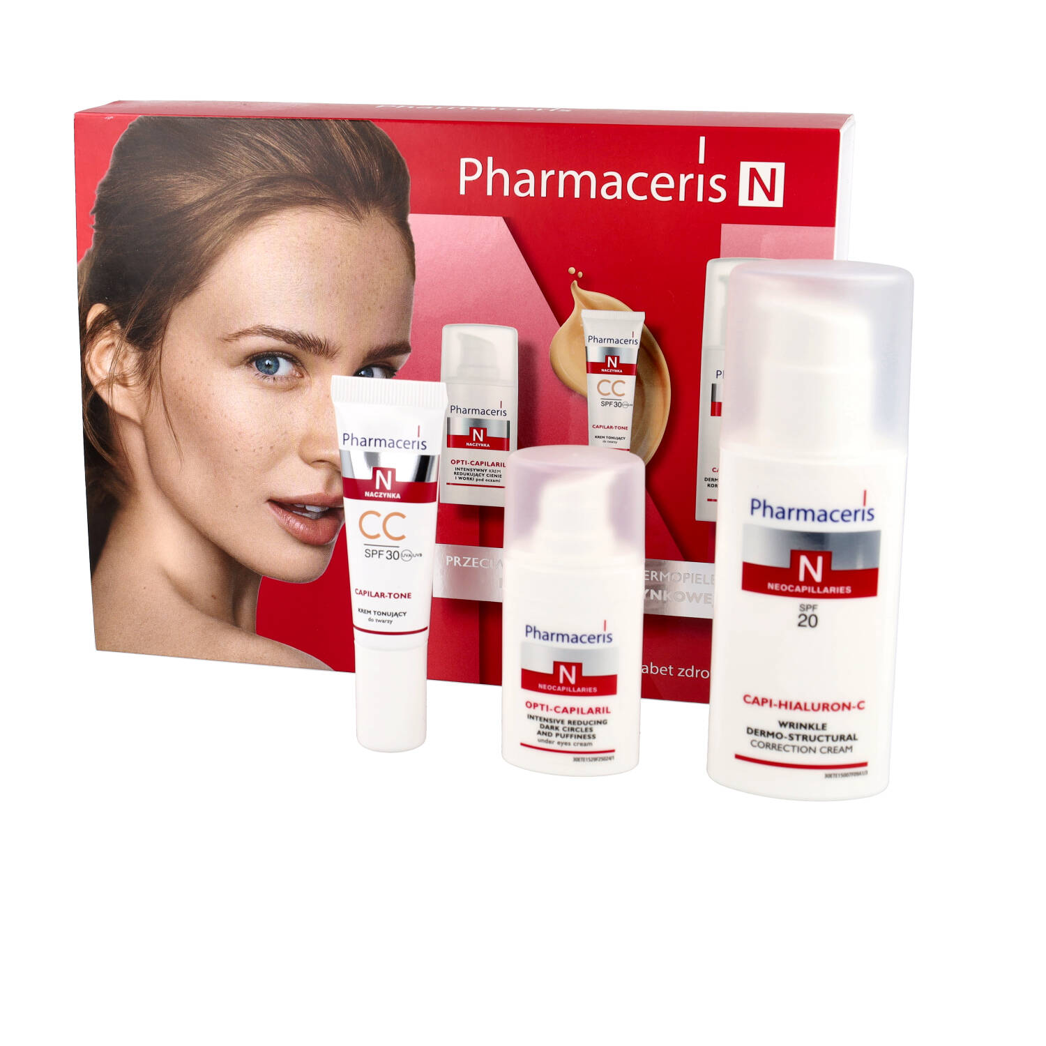 Pharmaceris n - zestaw korygujący zmarszczki, krem do twarzy na dzień, 50 ml, krem pod oczy 15 ml, mini krem 10 ml, 1 komplet