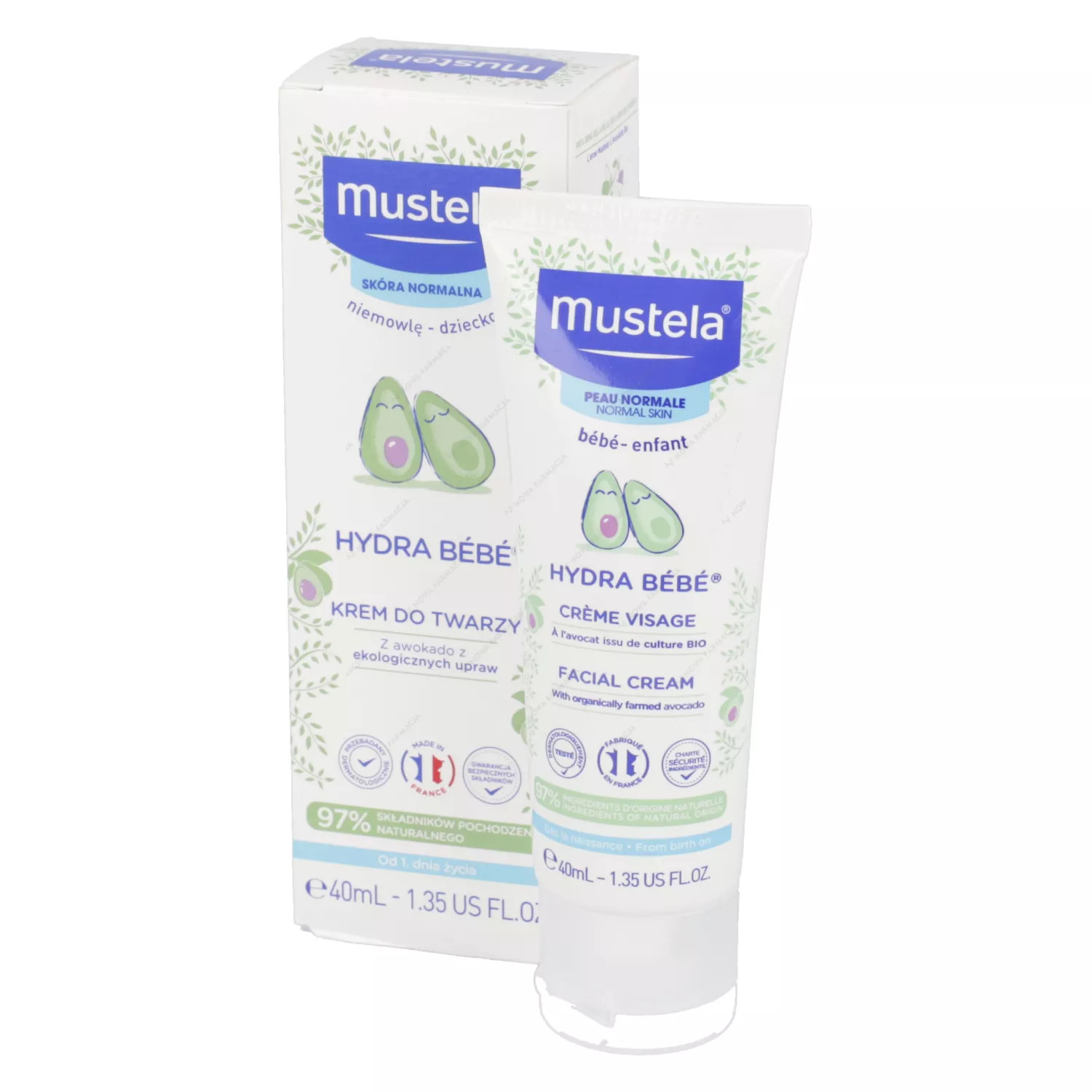 Mustela bebe-enfant hydrabebe - krem do twarzy, 40ml