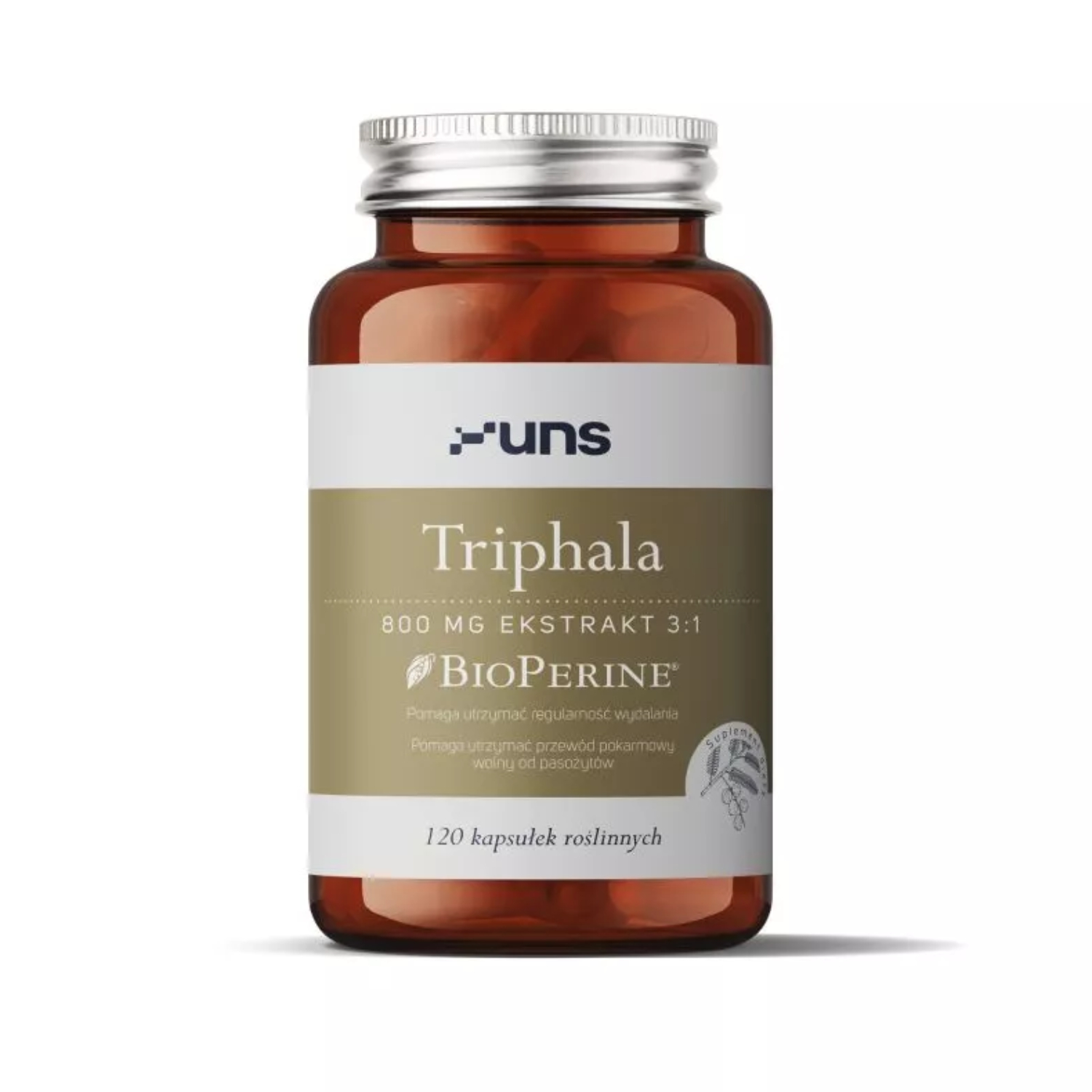 Uns triphala + bioperine, 120 kapsułek