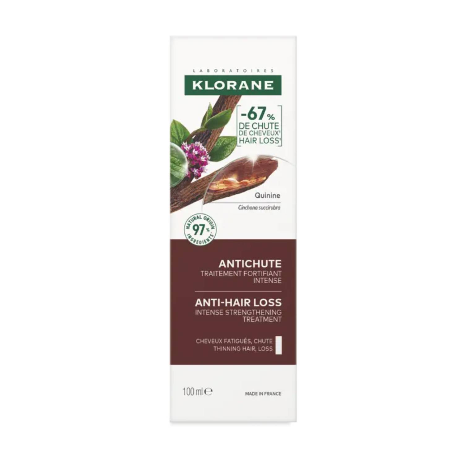 Klorane - kuracja intensywnie wzmacniająca z chininą, 100 ml