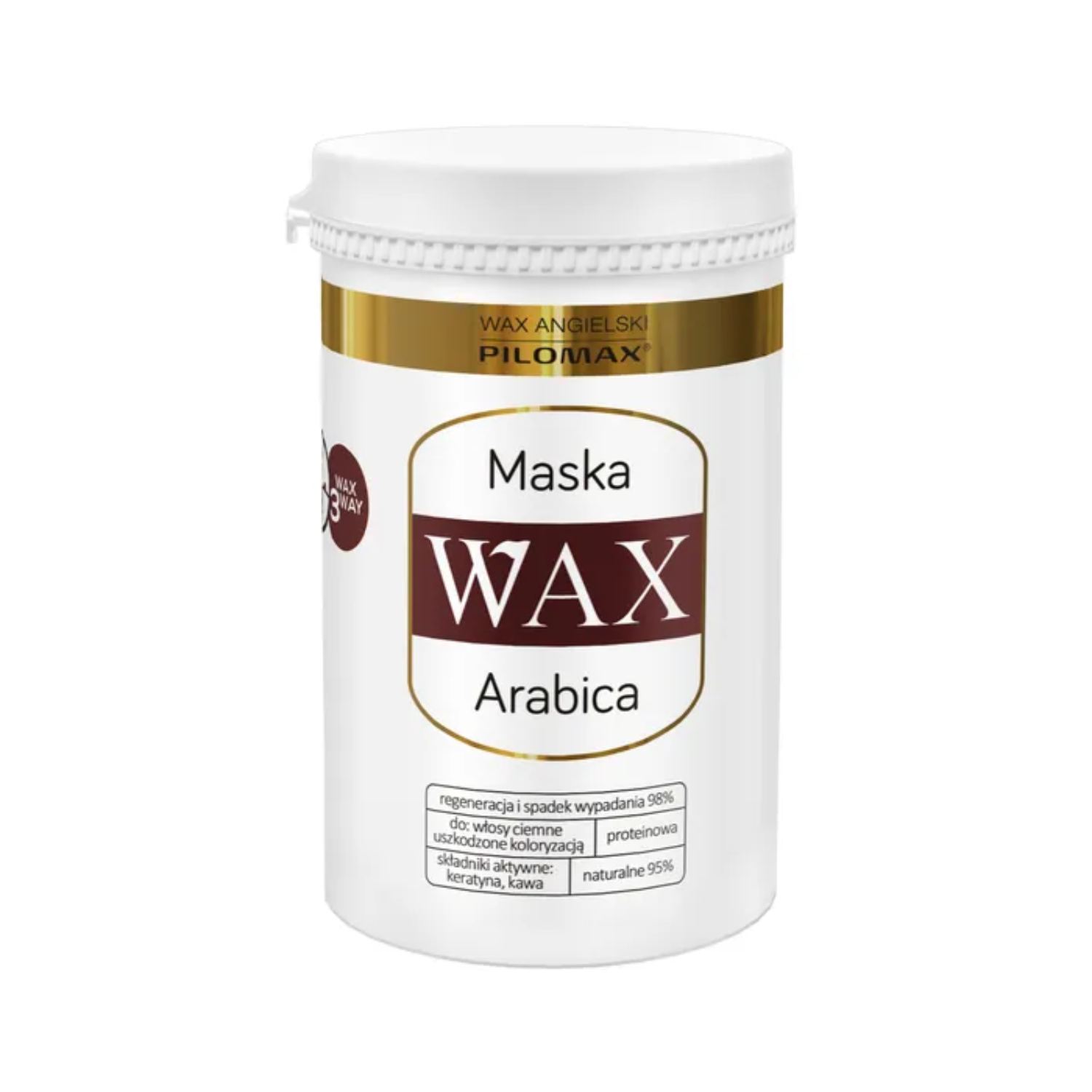 Pilomax wax arabica - wygładzająca maska do włosów ciemnych, 200 ml