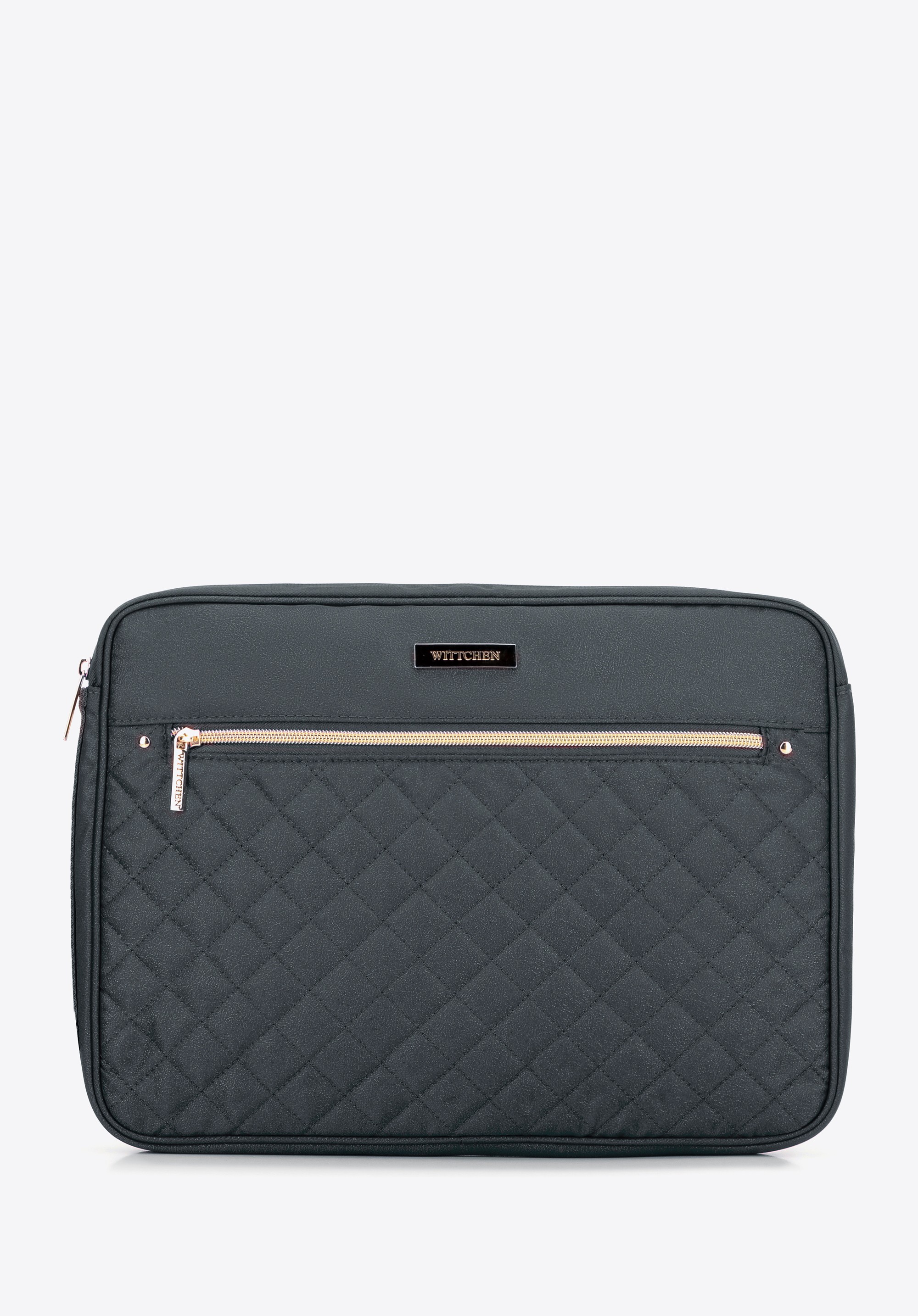 Pokrowiec na laptopa 15'' pikowany na przodzie szary