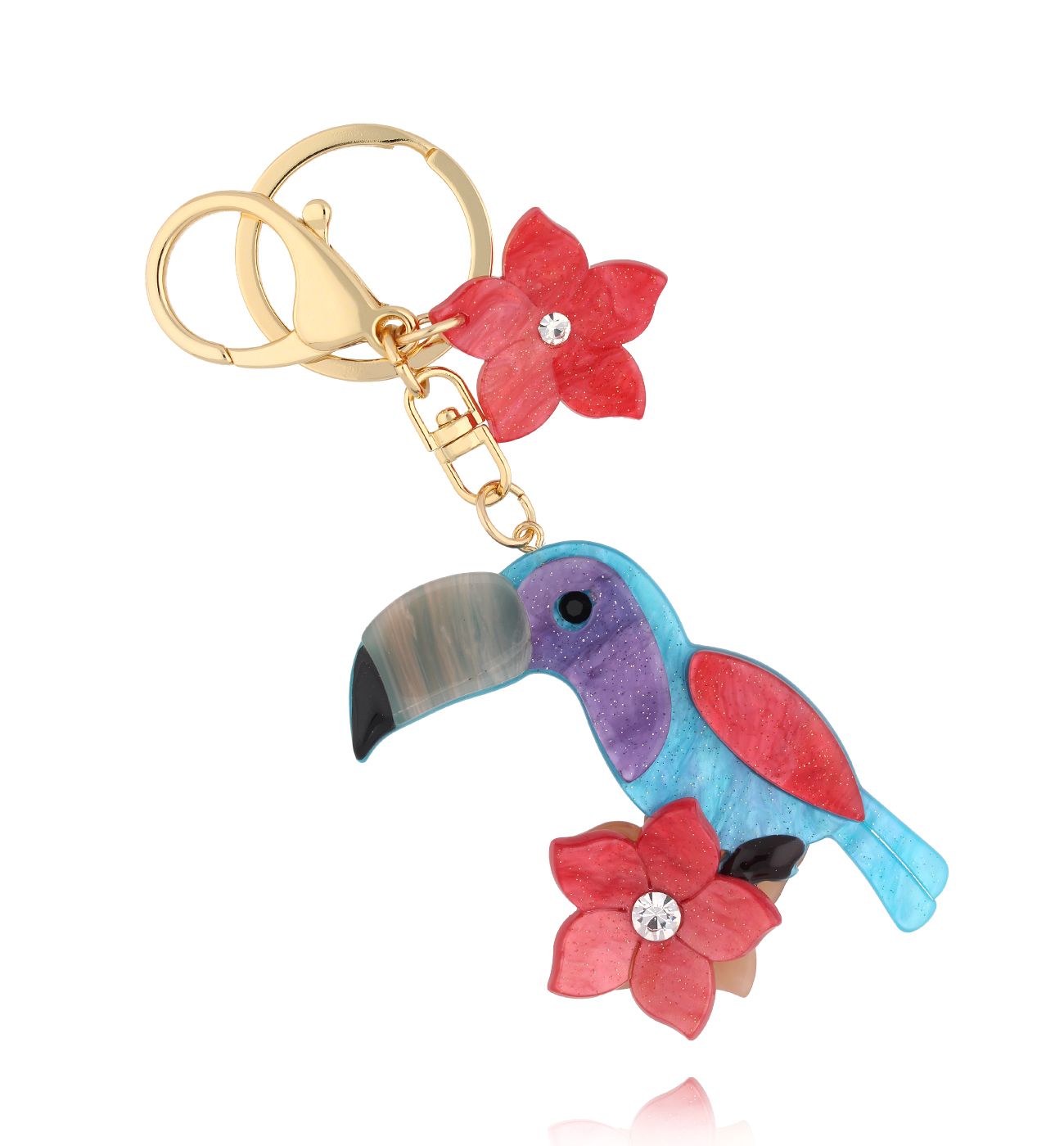 Brelok z z kolorowym tukanem Toucan BREZA0089 - By Dziubeka