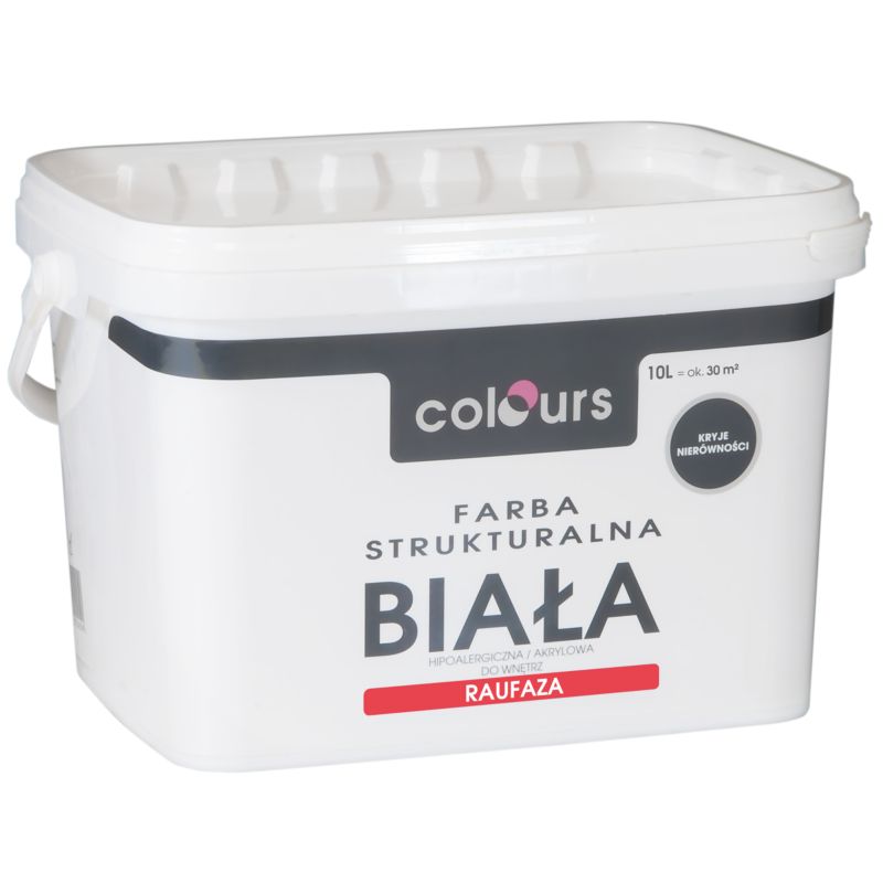 Farba strukturalna Colours Raufaza biały 10 l
