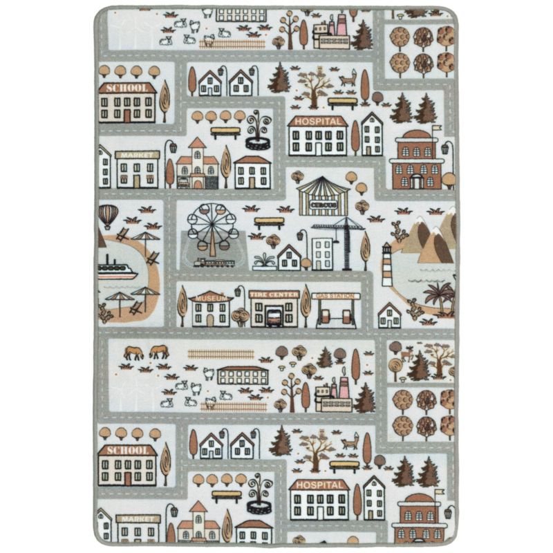 Dywan dziecięcy Ulice Minipolis 100x150 cm e-floor szary 1 szt
