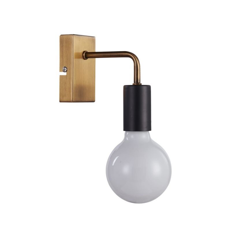 Kinkiet ścienny Italux Irina mosiądz-złoty-czarny 1 x E27 x 60W IP20 wym: 15 x 6 x 13 cm - 1 szt.