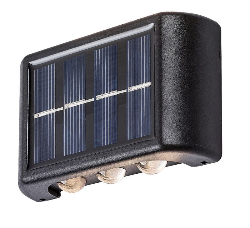 Kinkiet solarny z czujnikiem Rabalux Kangton czarny LED 1.2W 3000K 8lm IP44 wym: 5,5 x 9 x 2,5 cm tworzywo sztuczne - 1 szt.