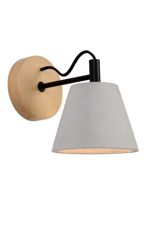 Kinkiet ścienny Lucide Possio jasne drewno-czarny-szary 1 x E14 x 40W IP20 wym: 18 x 23 x 15 cm - 1 szt.