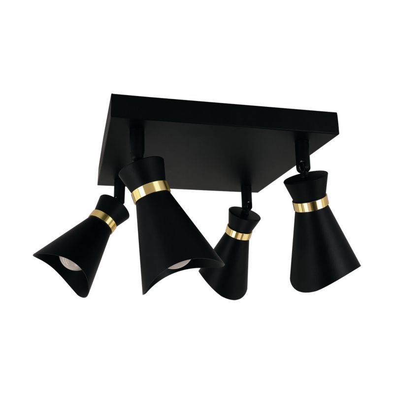 Lampa sufitowa wisząca Struhm Loreta 3223 czarno-złota reflektory 4xE14 x 1 szt.