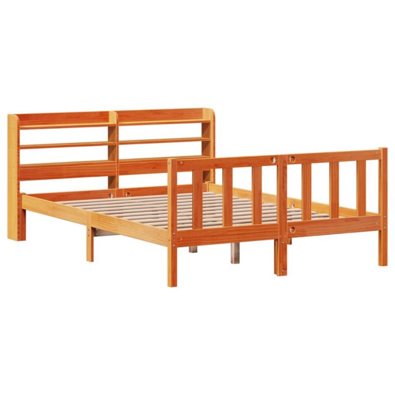 Łóżko drewniane WaszeMeble 135x190 cm brąz WM-3306593 1 szt.