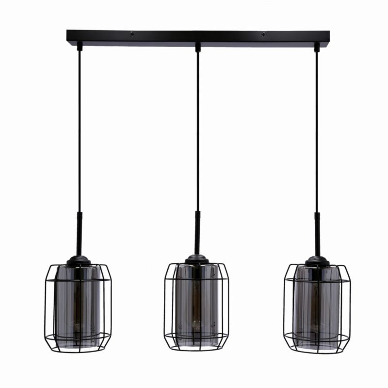 Lampa sufitowa Candellux Jonera czarna-dymiona wym: 110 x 67 x 15 cm 3xE27 x 40W 1 szt.