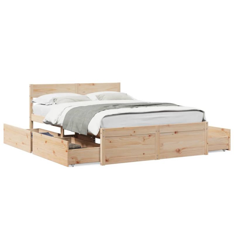 Łóżko drewniane WaszeMeble 140x190 cm brązowe WM-3282354 1 szt.