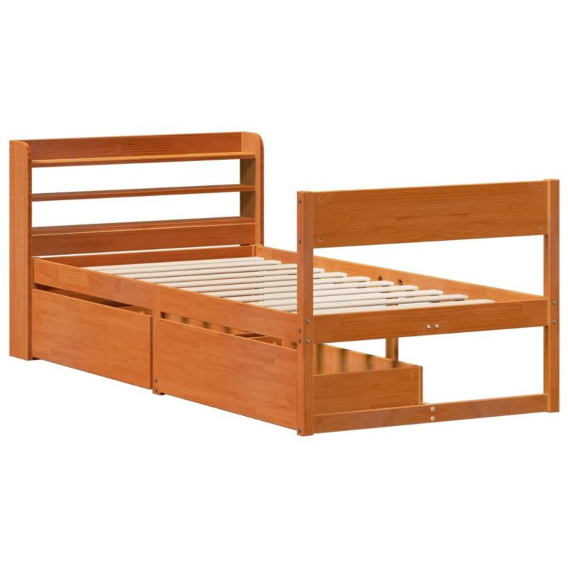 Łóżko drewniane WaszeMeble 75x190 cm brąz WM-3307148 1 szt.