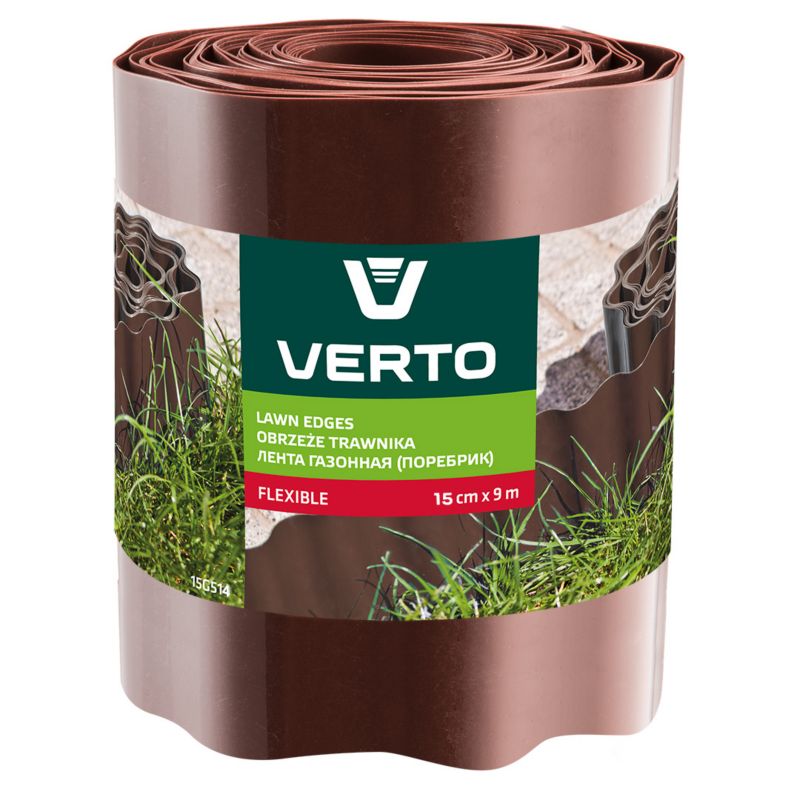 Obrzeże trawnika VERTO 15 cm x 9 m, brązowe 1 szt