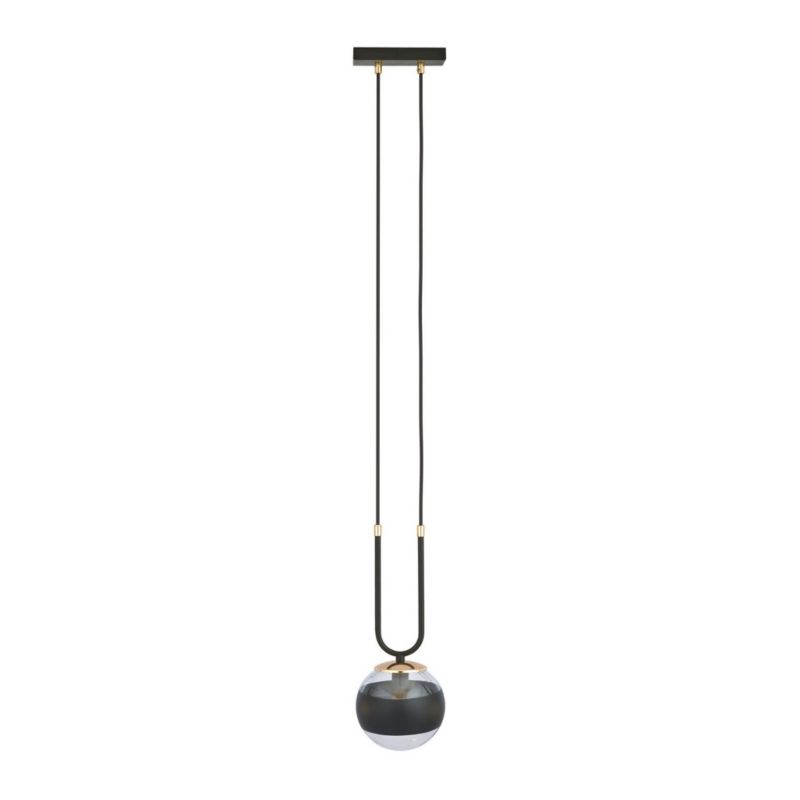 Lampa wisząca Emibig Glam czarno-przezroczysty-złota wym: 115 x 15 x 15 cm 1xE14 x 10W szkło 1 szt.