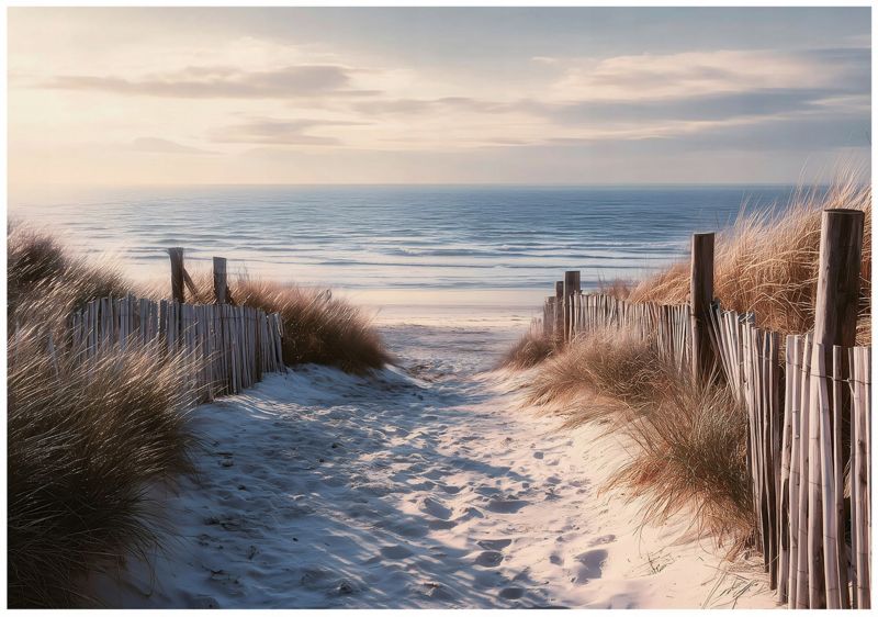 Fototapeta WALLARENA Do Sypialni Salonu Na Flizelinie Plaża Morze Natura 350x250 cm Tapeta Ścienna 1 szt.
