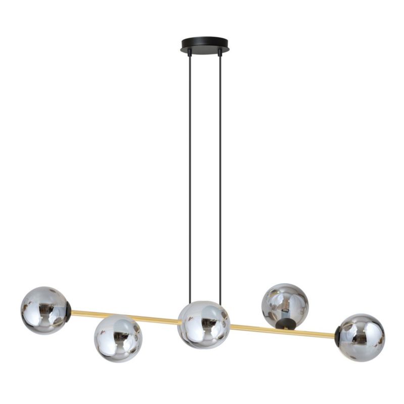 Żyrandol Emibig Gravity 9842 czarny-chromowany-złoty nad stół 6xE14 x 10W 1 szt.