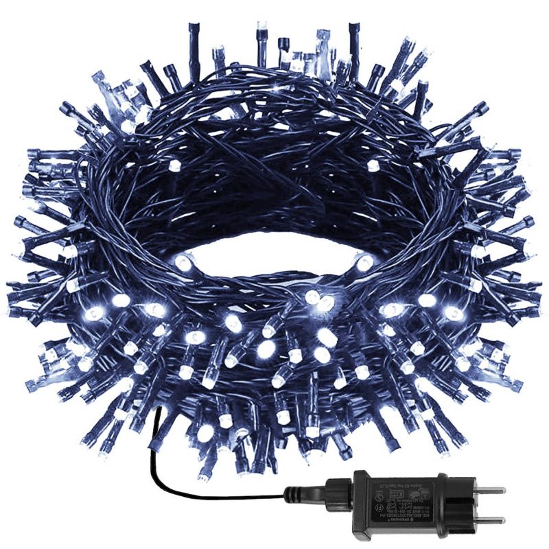 Lampki choinkowe Springos 500 led zimny biały+ zimny biały flash 27,5 m oświetlenie zewnętrzne, wewnętrzne 1 szt.