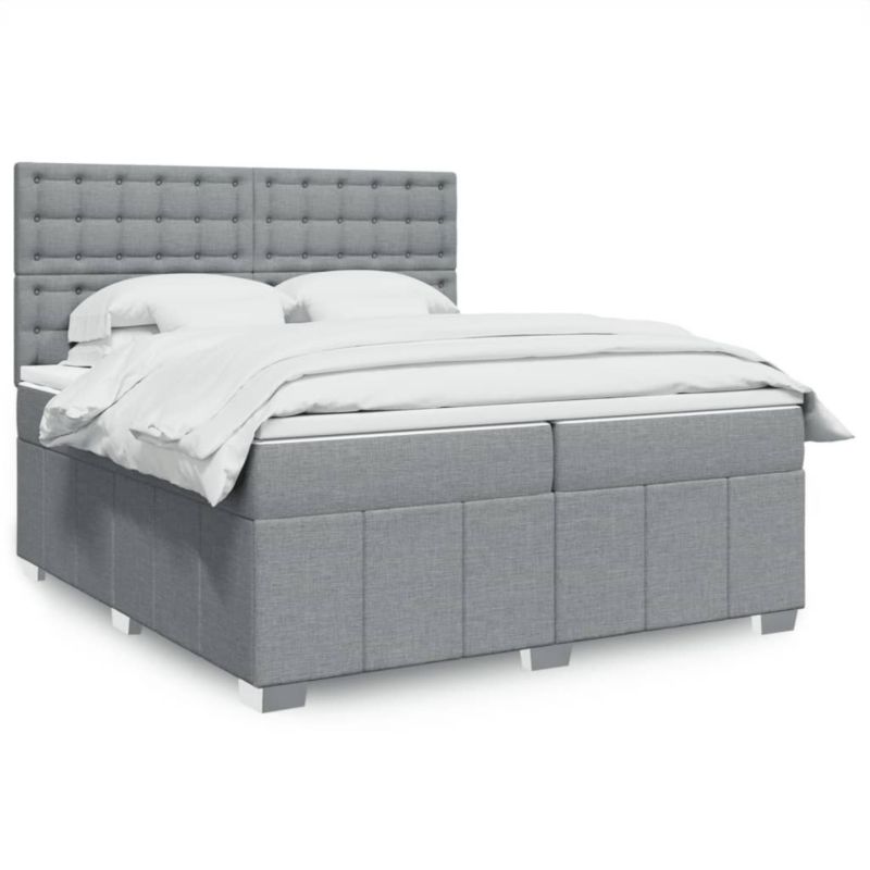 Łóżko kontynentalne WaszeMeble 200x200 cm jasnoszare WM-3294089 1 szt.