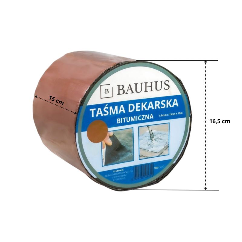 Taśma bitumiczna Bauhus dekarska wodoodporna brązowa 15 cm 1 szt.