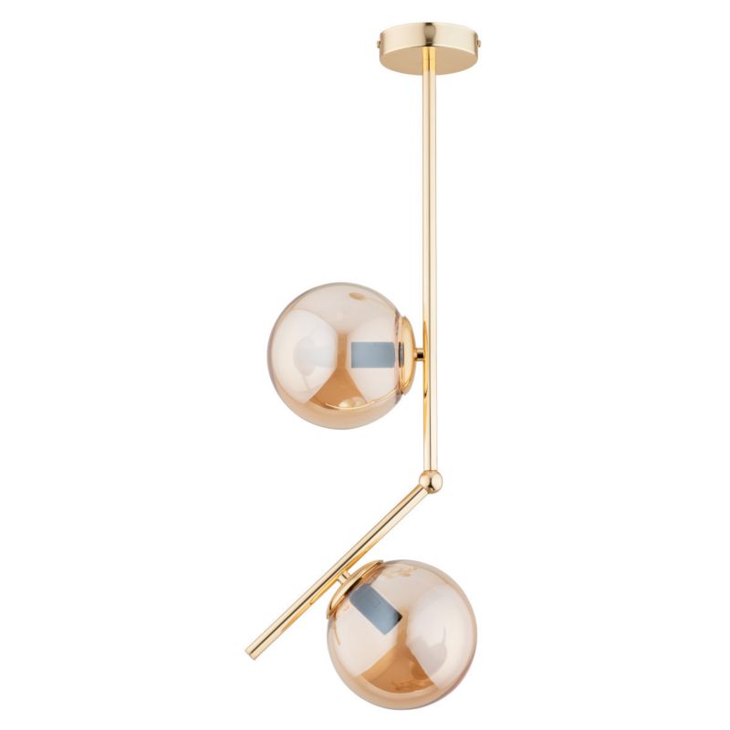 Lampa wisząca Alfa Liberty złoto-bursztynowy wym: 68 x 15 x 24 cm 2xE14 x 10W 1 szt.