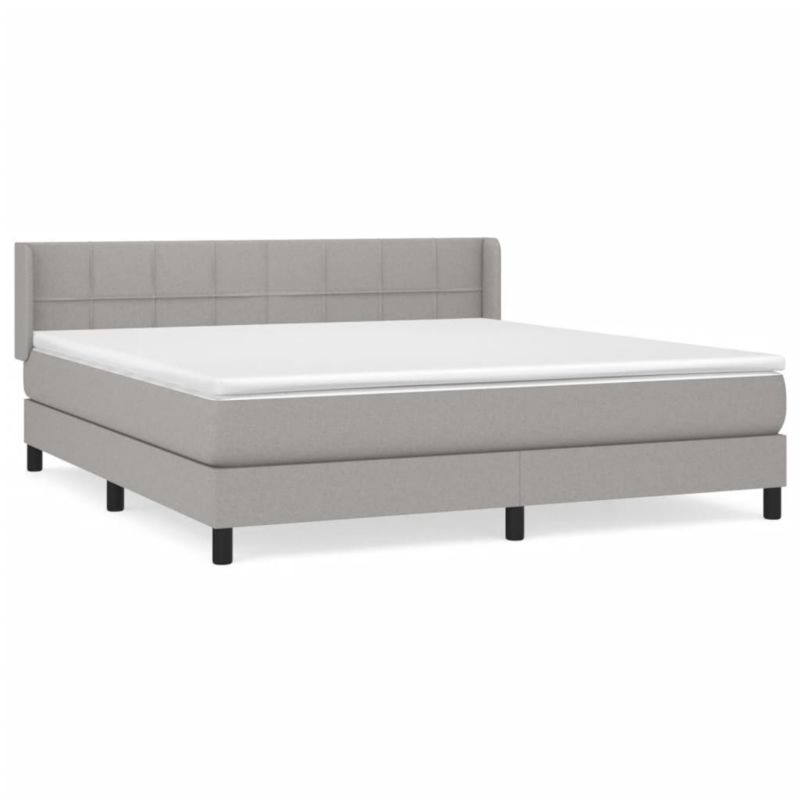 Łóżko kontynentalne WaszeMeble 160x200 cm jasnoszare WM-3129721 1 szt.