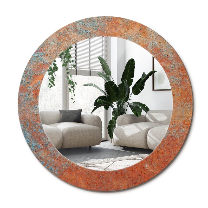 Lustro z nadrukiem Wallfluent fi80 cm Rdzawy metal 1 szt.