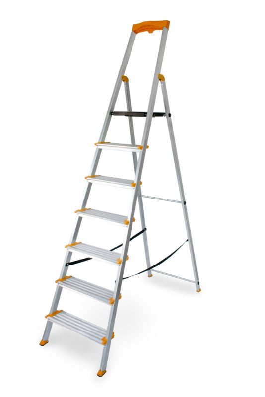 Drabina aluminiowa jednostronna 7 stopniowa DRABEST MAX szerokie stopnie 150 kg 1 szt.