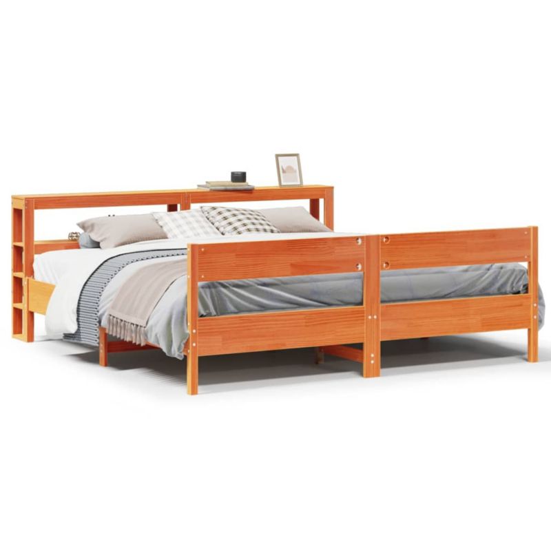 Łóżko drewniane WaszeMeble 200x200 cm brąz WM-3306176 1 szt.