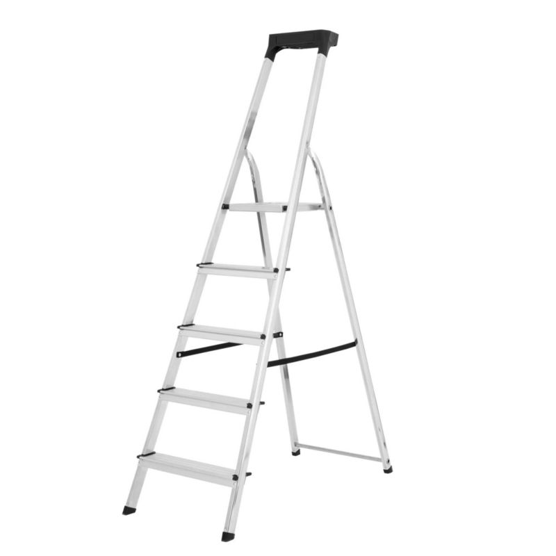 Drabina aluminiowa Bayersystem 5-stopniowa SMART COMPACT BS-DA5 z półką 150kg 1 szt.