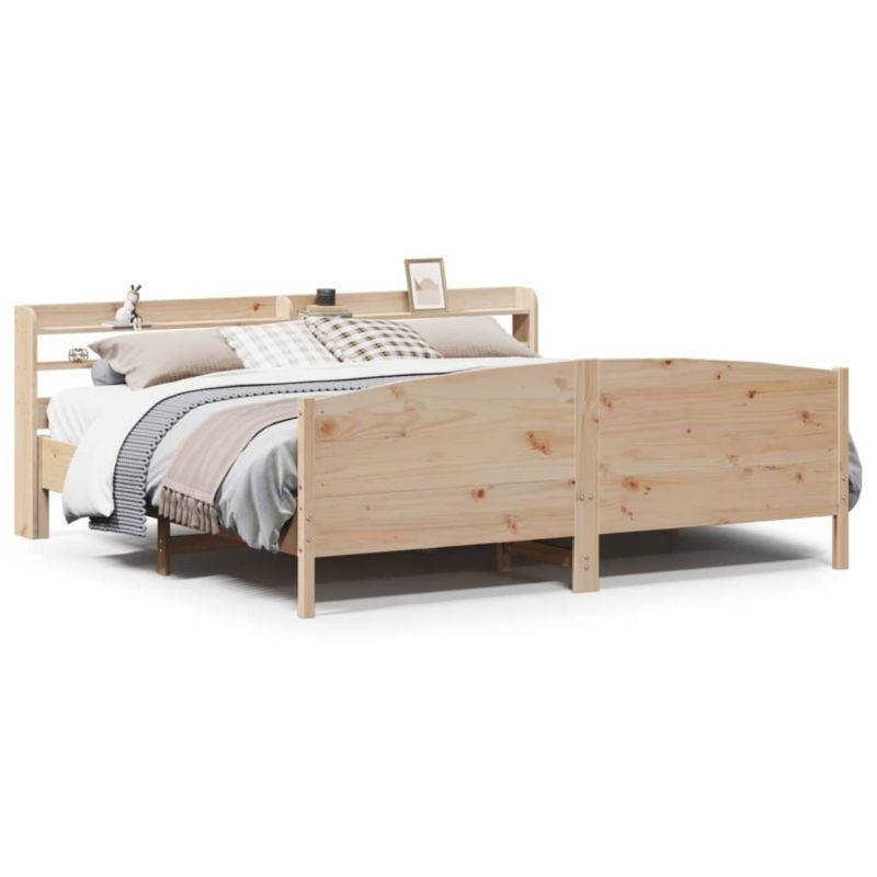 Łóżko drewniane WaszeMeble 200x200 cm brązowe WM-3306954 1 szt.